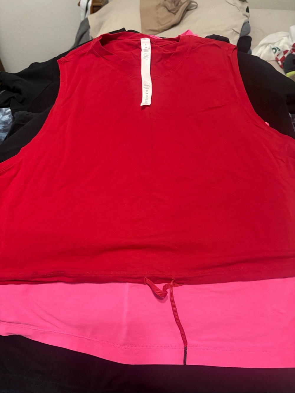 lululemon athletica Red Sleeveless Crop Tank